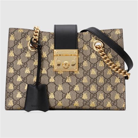 sac abeille gucci|gucci leather shoulder bag.